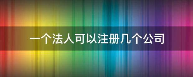 一个法人可以注册几个公司