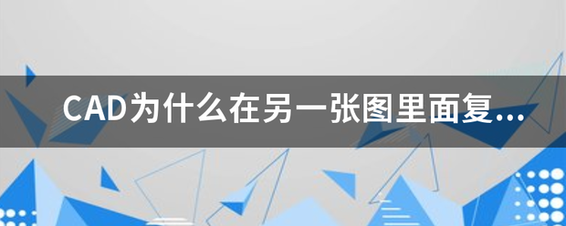 CAD为什么何在另一张图里面复制的东西在放到另一张图里面显示不出来？