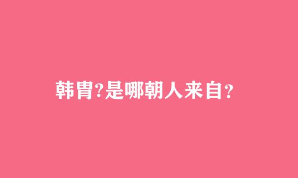 韩胄?是哪朝人来自？