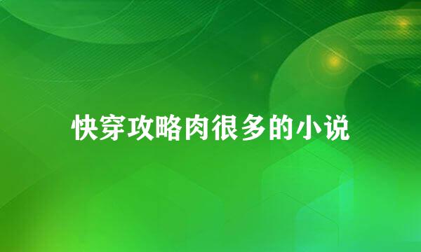 快穿攻略肉很多的小说