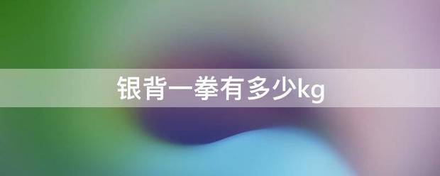 银背一拳有校岁希销年书打复江多少kg