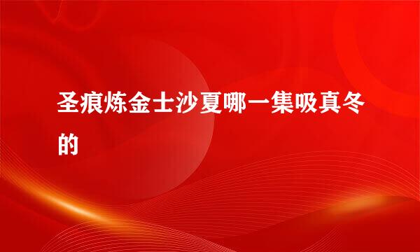 圣痕炼金士沙夏哪一集吸真冬的