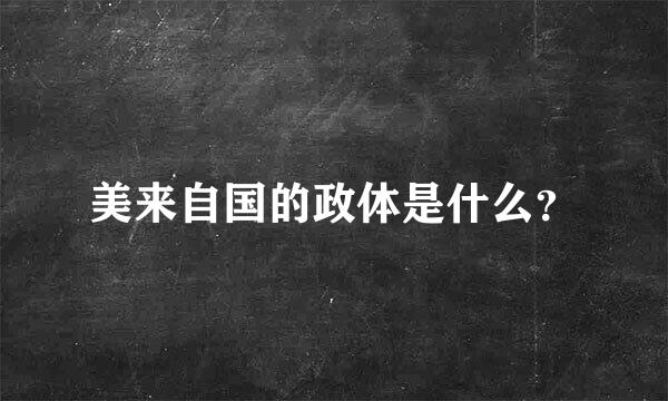 美来自国的政体是什么？