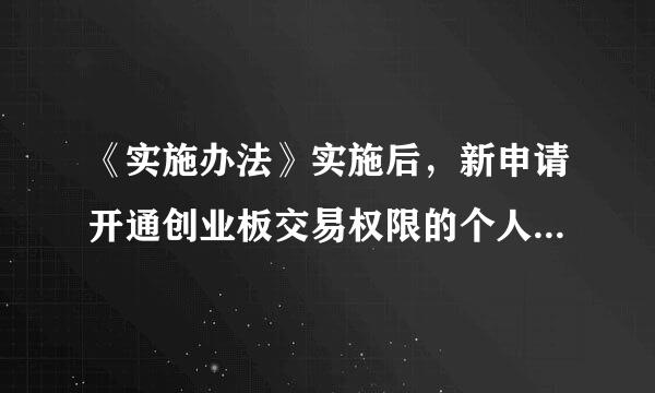 《实施办法》实施后，新申请开通创业板交易权限的个人投资者，应当符合哪些适当性条件？