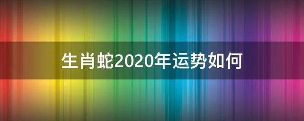 生肖蛇2020年运势如何