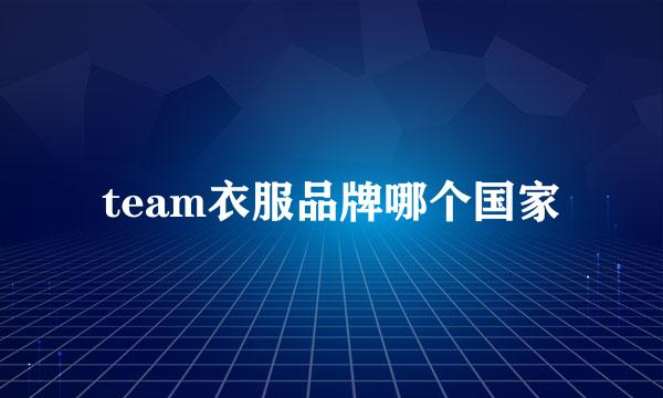 team衣服品牌哪个国家