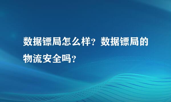 数据镖局怎么样？数据镖局的物流安全吗？