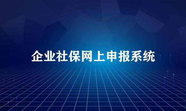 企业社保网上申报系统