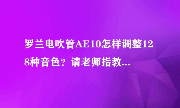 罗兰电吹管AE10怎样调整128种音色？请老师指教。谢谢。