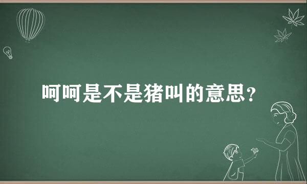 呵呵是不是猪叫的意思？