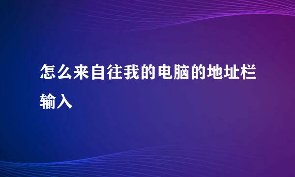 怎么来自往我的电脑的地址栏输入