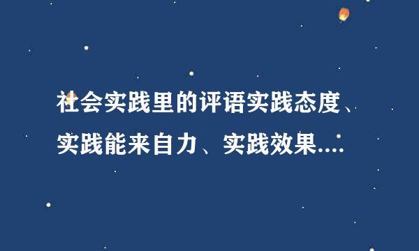 社会实践里的评语实践态度、实践能来自力、实践效果.分别怎没写.