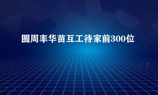 圆周率华苗互工待家前300位