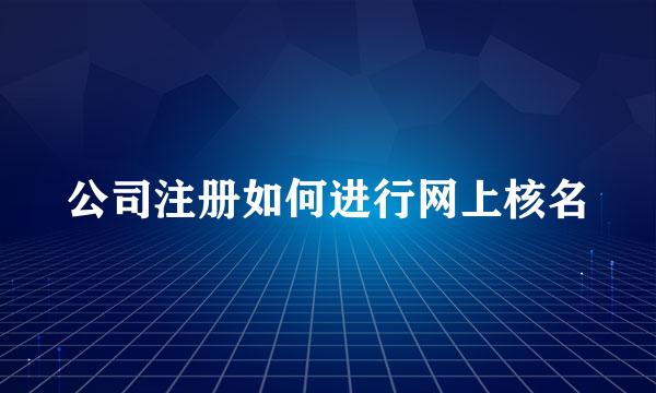 公司注册如何进行网上核名