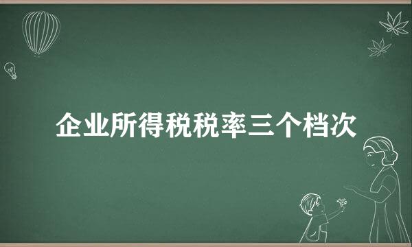 企业所得税税率三个档次