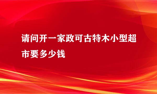 请问开一家政可古特木小型超市要多少钱