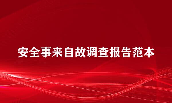 安全事来自故调查报告范本