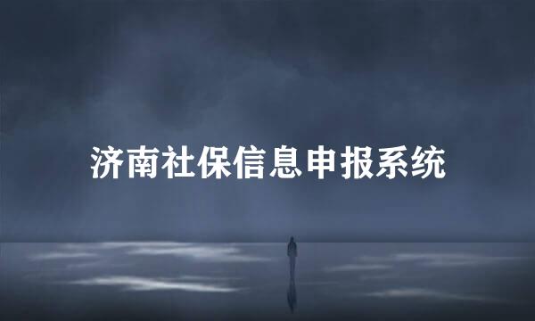 济南社保信息申报系统