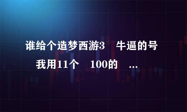 谁给个造梦西游3 牛逼的号 我用11个 100的 还有 普尼换