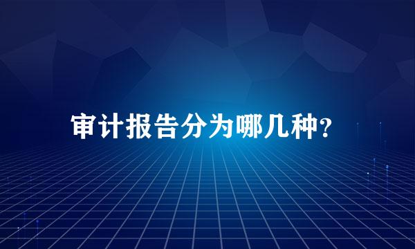 审计报告分为哪几种？