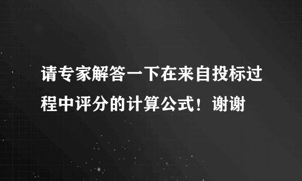 请专家解答一下在来自投标过程中评分的计算公式！谢谢