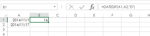 在EXCEL表格中计算两个日期之间的天数