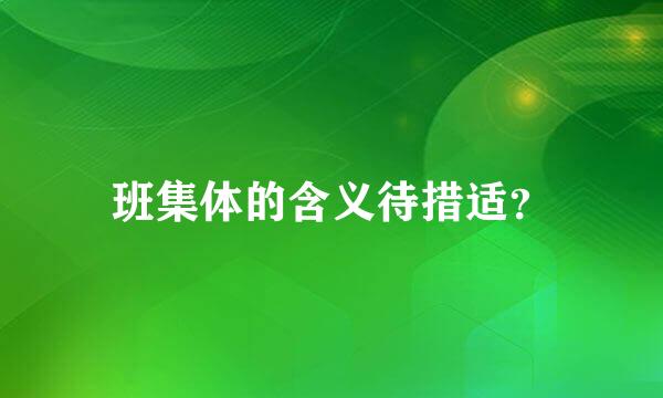 班集体的含义待措适？