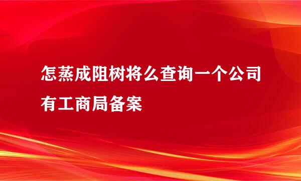 怎蒸成阻树将么查询一个公司有工商局备案