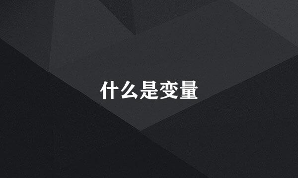 什么是变量