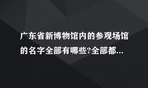 广东省新博物馆内的参观场馆的名字全部有哪些?全部都列出来吧，拜托了~