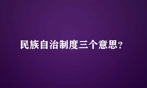 民族自治制度三个意思？