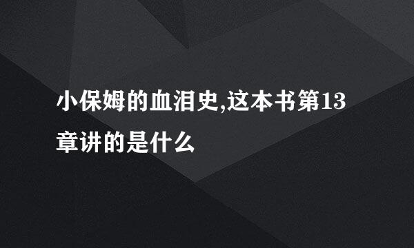 小保姆的血泪史,这本书第13章讲的是什么