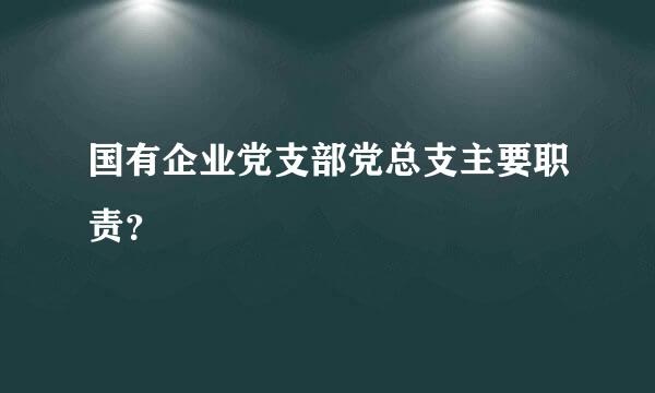 国有企业党支部党总支主要职责？