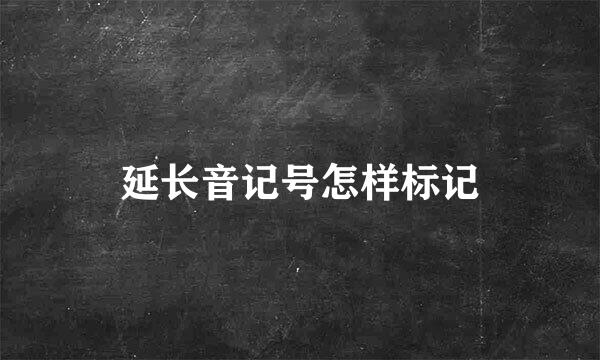 延长音记号怎样标记