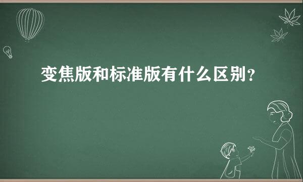 变焦版和标准版有什么区别？