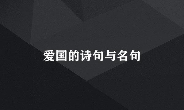 爱国的诗句与名句