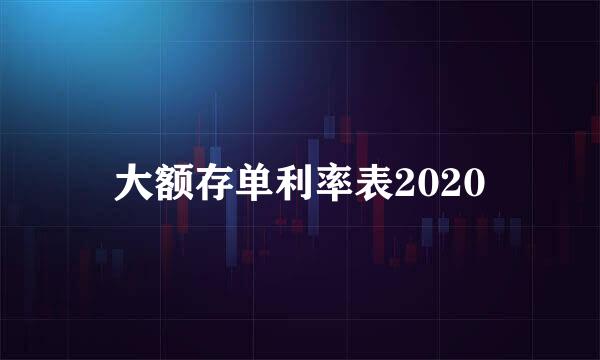 大额存单利率表2020