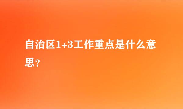 自治区1+3工作重点是什么意思？