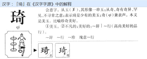 琦这个字怎么读