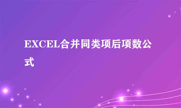 EXCEL合并同类项后项数公式