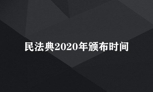 民法典2020年颁布时间