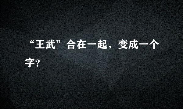 “王武”合在一起，变成一个字？