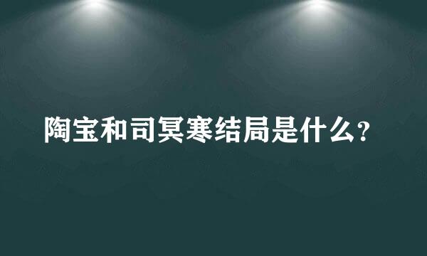 陶宝和司冥寒结局是什么？