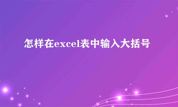 怎样在excel表中输入大括号