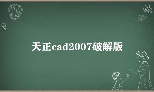 天正cad2007破解版