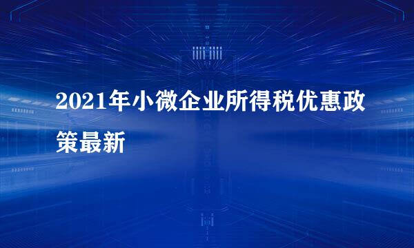 2021年小微企业所得税优惠政策最新