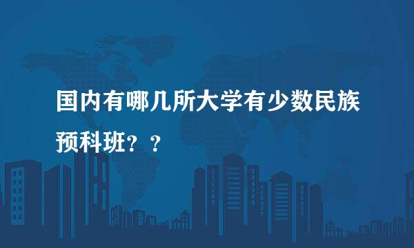 国内有哪几所大学有少数民族预科班？？