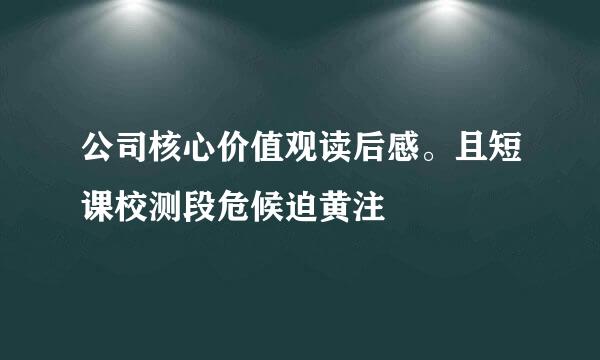 公司核心价值观读后感。且短课校测段危候迫黄注