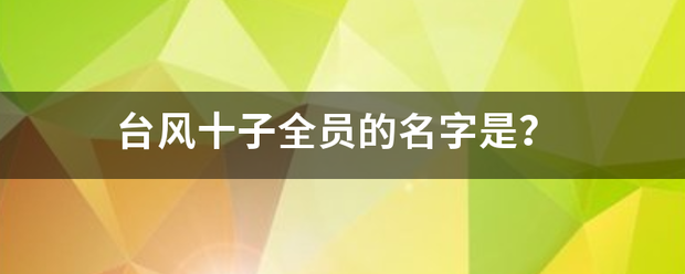 台风十子全员的名字是？