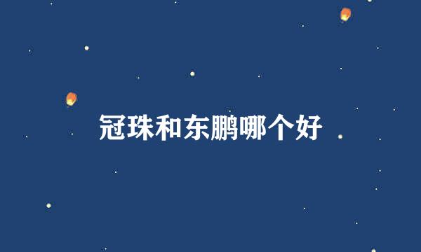 冠珠和东鹏哪个好